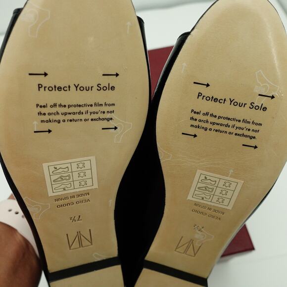 NWT Tamara Mellon Black Patent Leather Slingback Comfort Minimalist Flats 7.5 - Picture 4 of 8